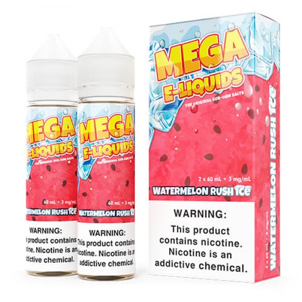 MEGA E-Liquids Sub Ohm Salts – Watermelon Rush ICE – 2x60ml / 3mg